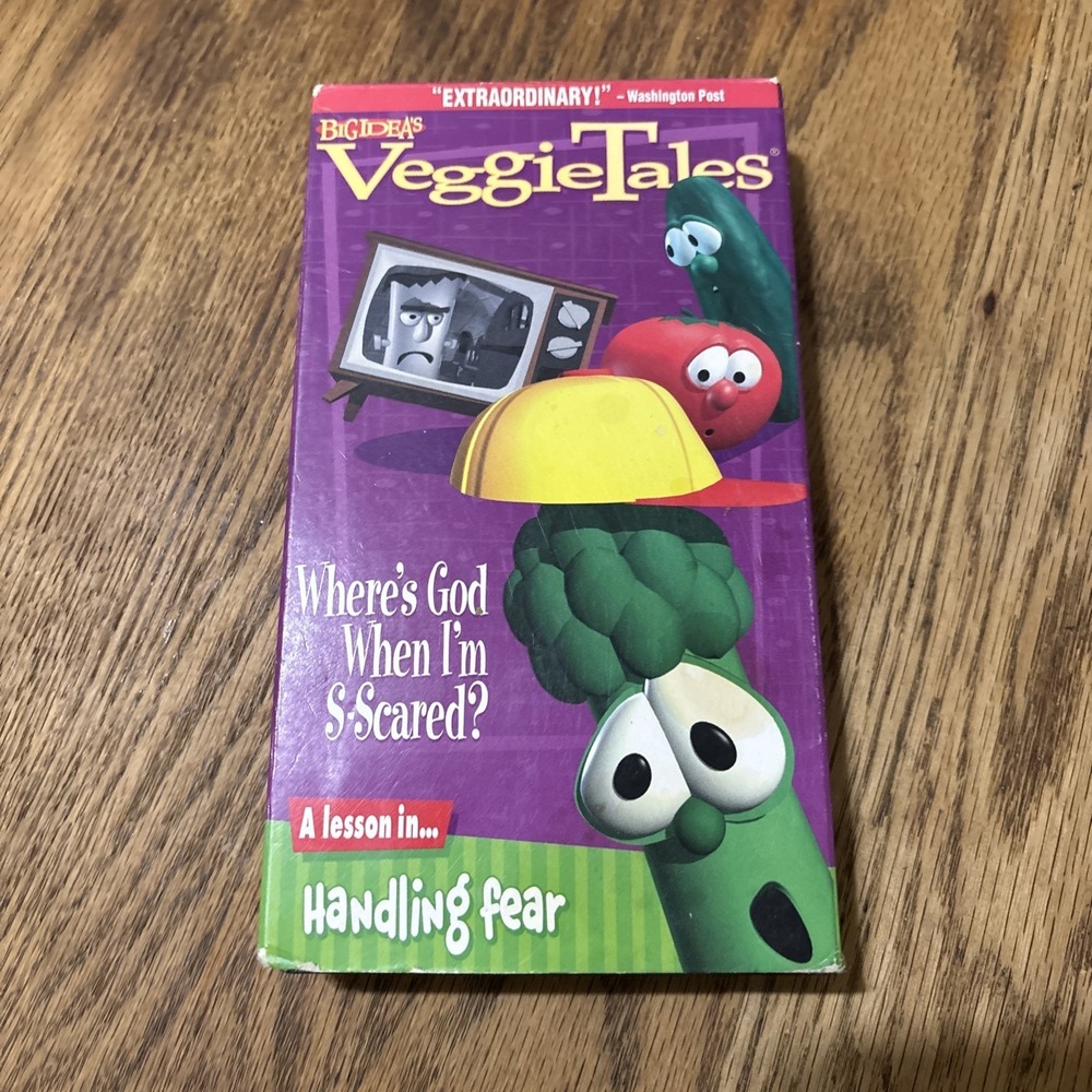 Vintage 1998 VHS VeggieTales Where's God When I'm S-Scared? Big Ideas Family Fun